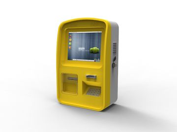 Duvara monte edilmiş açık dokunmatik ekranlı banka / alışveriş merkezi için ödeme kiosku