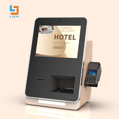 Kapalı self servis otel check-in ve RF kart vericili pasaport tarayıcı kiosku