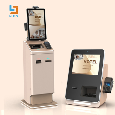 Otel Kendine Hizmet Kiosku CCTV Kamera Odası Kart Geri Dönüştürücü ADA Pasaport Tarayıcısı